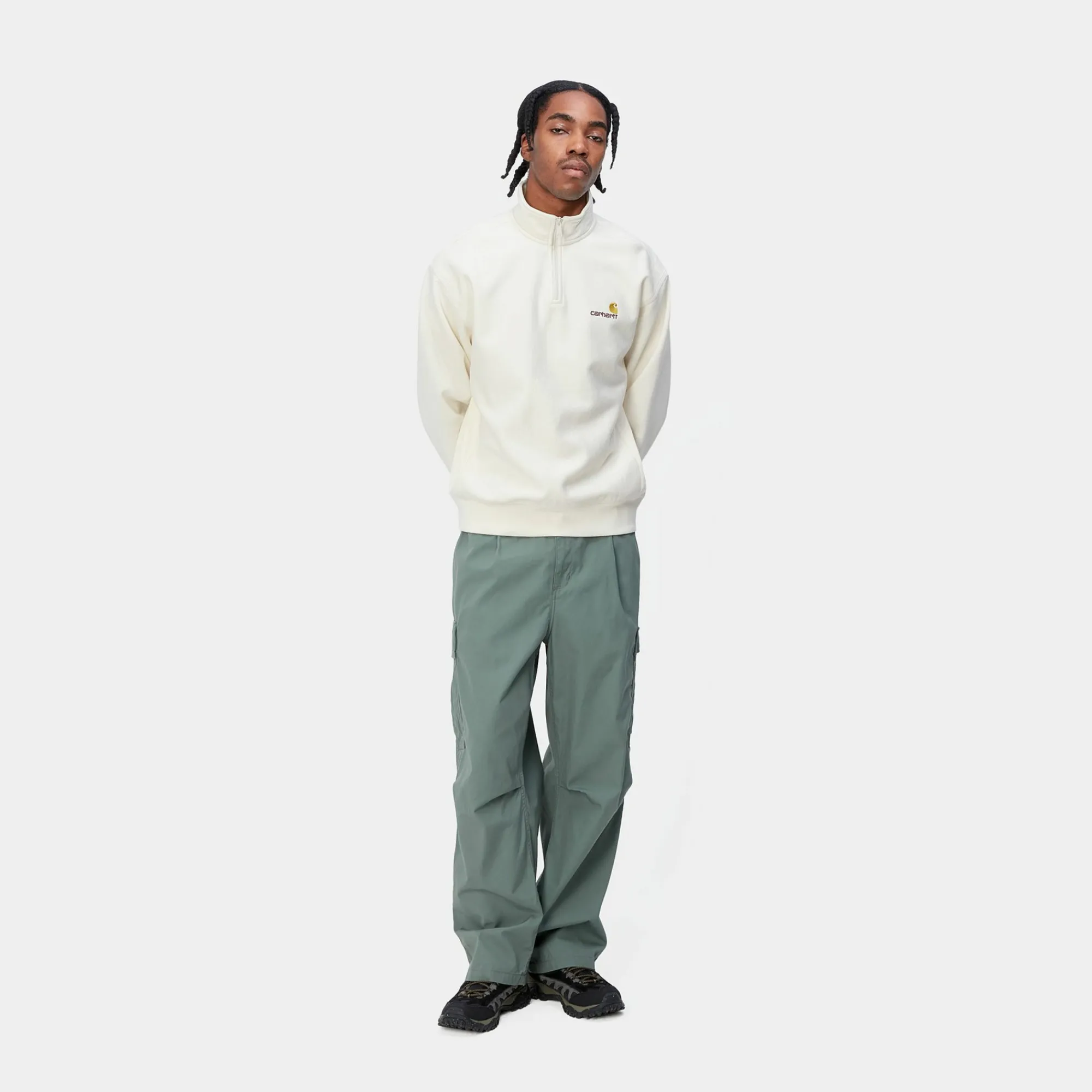 Carhartt WIP Core Products>Half Zip American Script Sweatshirt