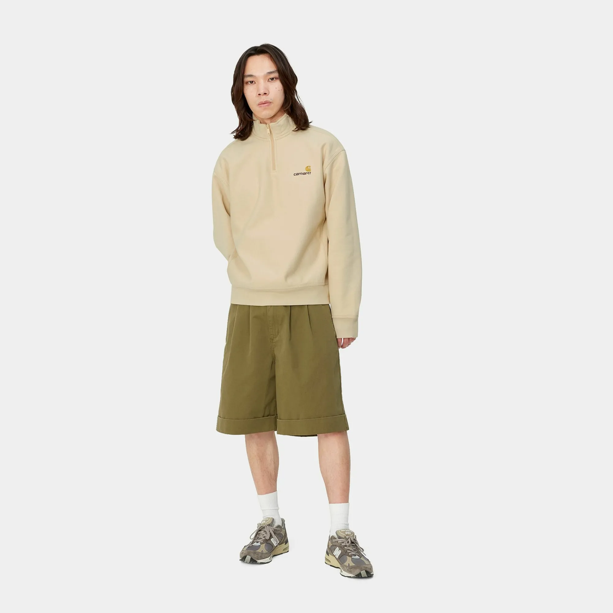 Carhartt WIP Core Products>Half Zip American Script Sweatshirt