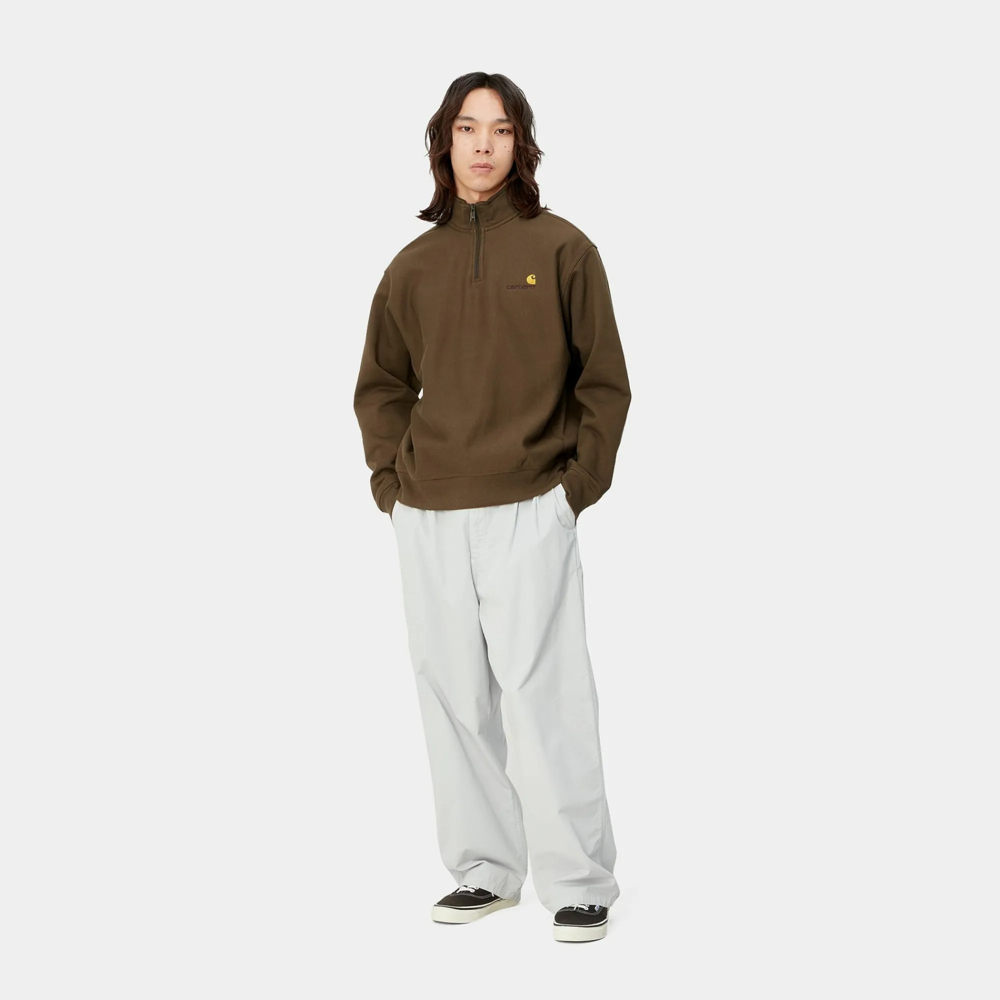 Carhartt WIP Sweats>Half Zip American Script Sweatshirt