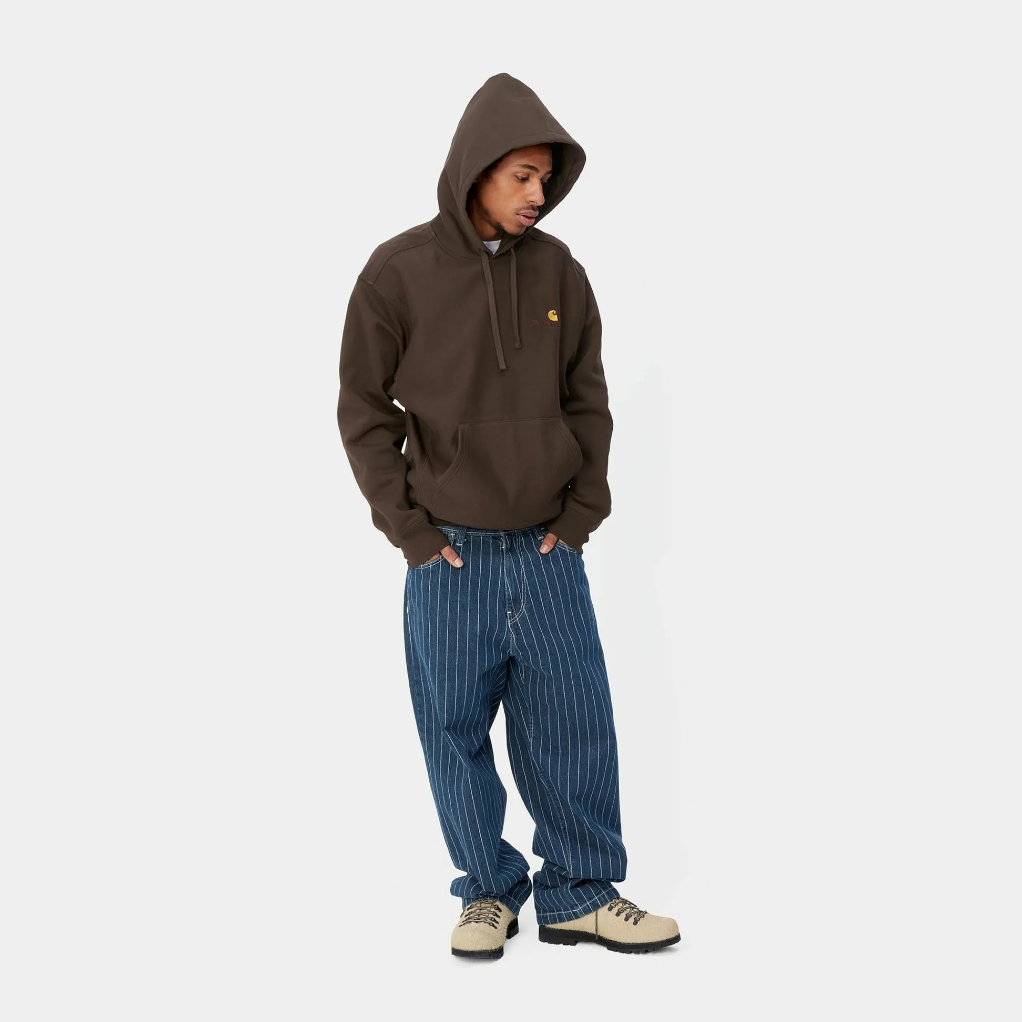 Carhartt WIP Core Products>Hooded American Script Sweatshirt