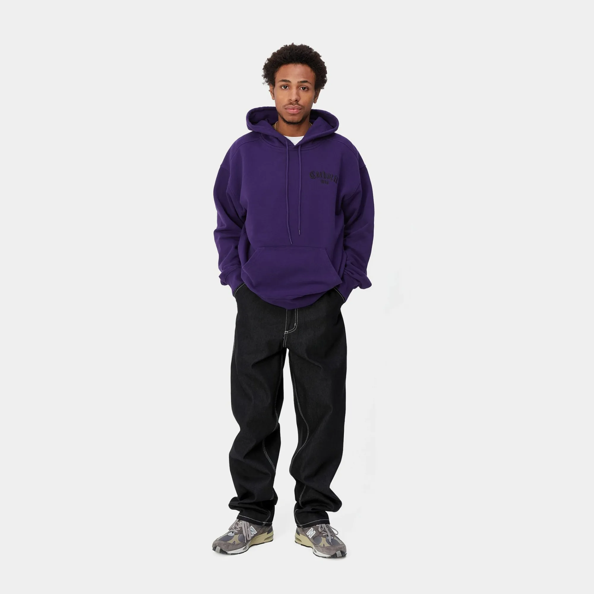 Carhartt WIP Sweats>Hooded Onyx Script Sweat